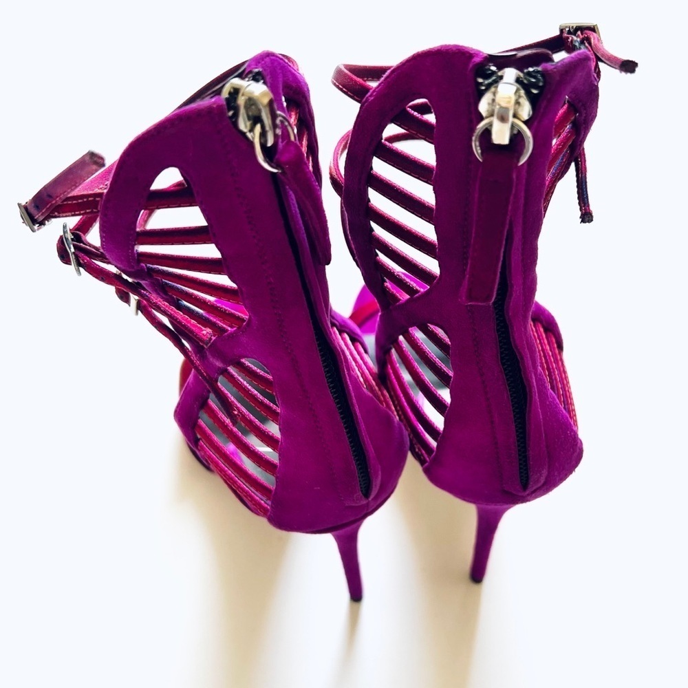 Giuseppe Zanotti Limited Edition Magenta Pink Strap Buckle Sandal Heels 38 - Picture 6 of 11